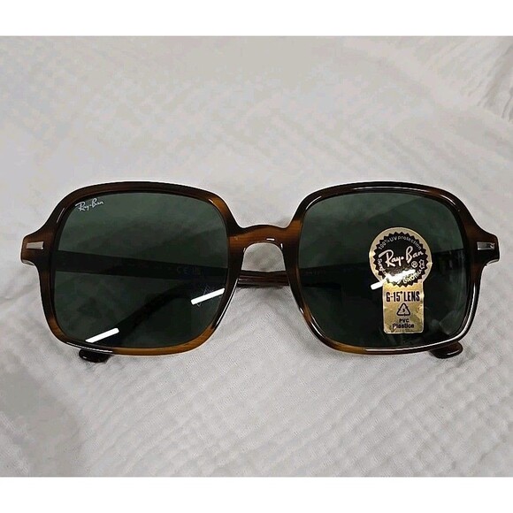 Ray Ban Sunglasses RB 1973 954/31 SQUARE II Frame Italy Striped Havana Women’s - Picture 10 of 10
